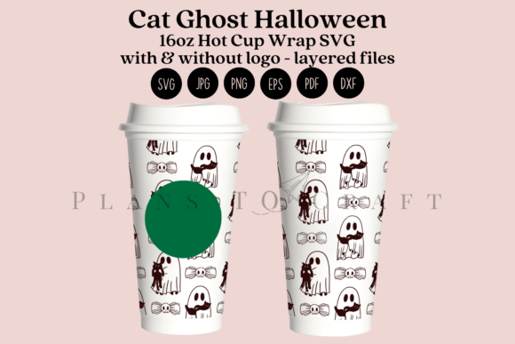 Cat Ghost Halloween Graphics for Tumbler Wraps
