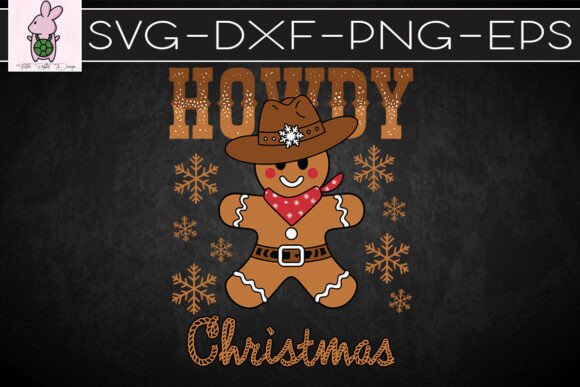 Christmas Howdy Western Gingerbread SVG