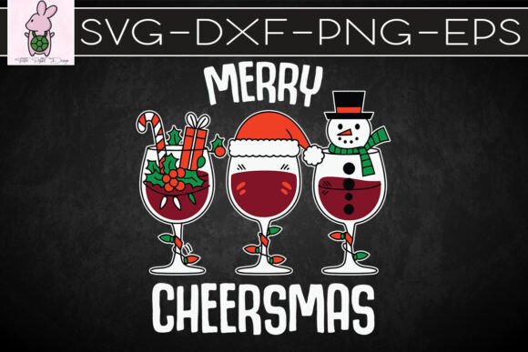 Christmas Merry Cheersmas Wine SVG
