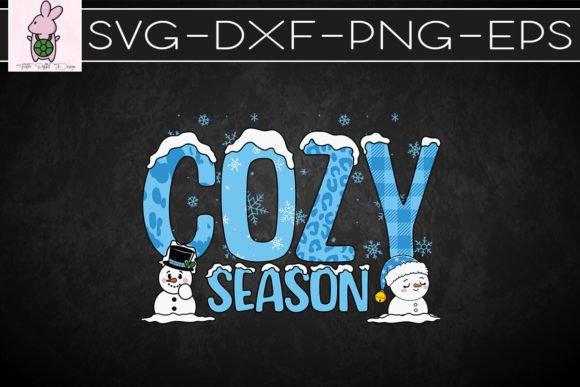 Cozy Season with Snowman Blue Winter SVG: Graphics for Crafts & Branding