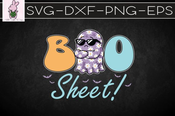 Halloween Boo Sheet Retro Flower SVG for Crafts & Graphics