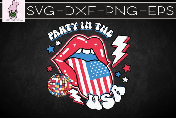 Happy July 4th Retro Party SVG Graphics & Crafts