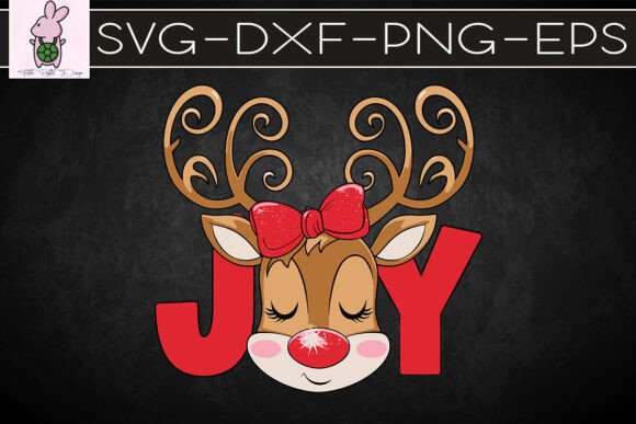Joy Reindeer Merry Christmas SVG: Graphics for Crafts & Content