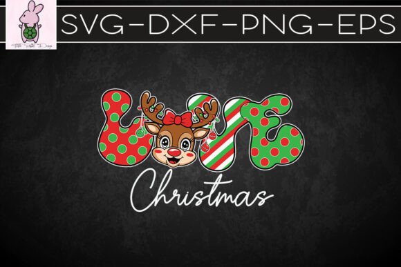 Love Christmas Cute Reindeer SVG: Graphics for Crafts & Local Branding