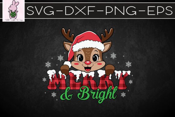 Merry and Bright Christmas Reindeer SVG: Crafts & Graphics for Real Making
