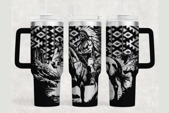 Native American 40oz Laser Tumbler Wrap Graphics