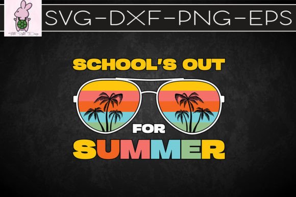 Retro Schools Out for Summer Graphics: Crafts-Ready Design Asset