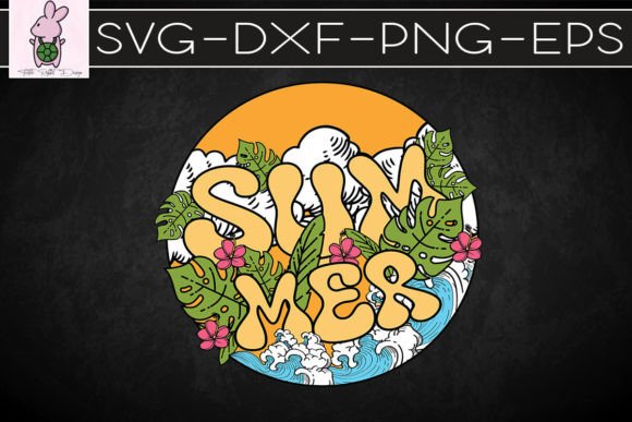 Summer Hello Summer Tropical Plants SVG: Graphics for Crafts
