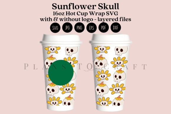 Sunflower Skull Halloween Tumbler Wraps & Graphics