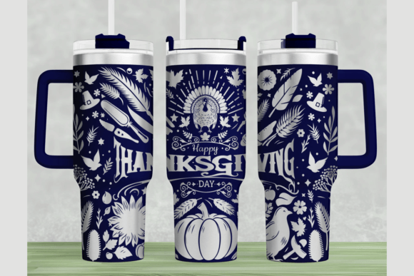 Thanksgiving 40oz Laser Wrap SVG: Graphics for Tumbler Wraps