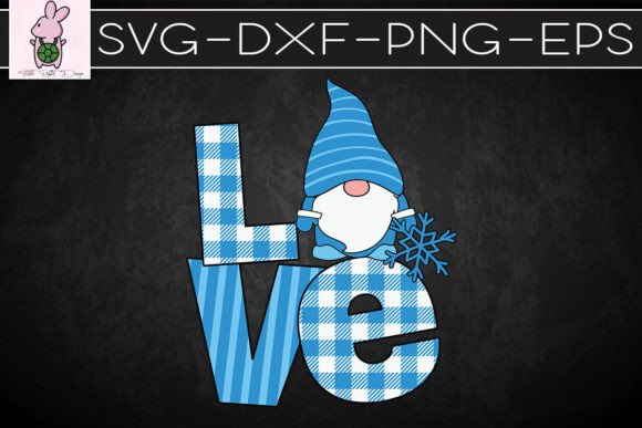 Winter Gnome Blue Christmas Love SVG: Crafts & Graphics